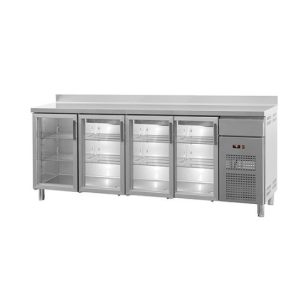MESA REFRIGERADA DE BAR CON 3 PUERTAS DE VIDRIO 449 l
