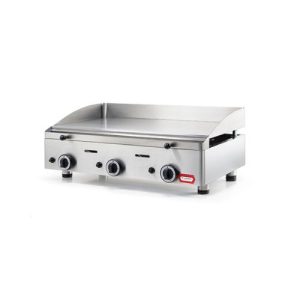 PLANCHA DE ASAR A GAS EN ACERO PULIDO, 755x400 mm