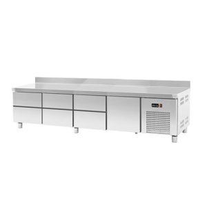 MESA BAJA REFRIGERADA PARA LÍNEA DE COCINA 3 KIT DE  2 CAJONES Y  1 CAJÓN GRANDE, 167 L